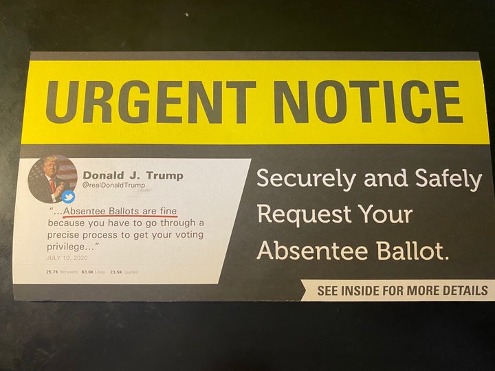 The South Carolina GOP is sending out a mailer that manipulates a tweet from President Donald Trump to make it appear that he supports voting by mail.