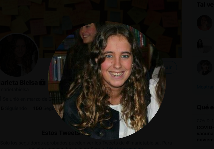 El perfil de Twitter de Marieta Bielsa.