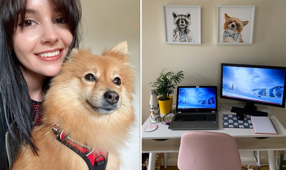 Leah Walker and her home desk. 