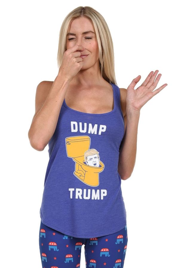 If you're going to protest against the president, at least <a href="https://www.tipsyelves.com/womens-dump-trump-tank-top" ta