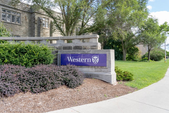 A Western University sign at one of the gates to the campus in London, Ont. on Aug. 30, 2020.