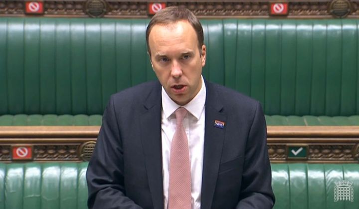 Health Secretary Matt Hancock giving a statement to MPs in the House of Commons, London.