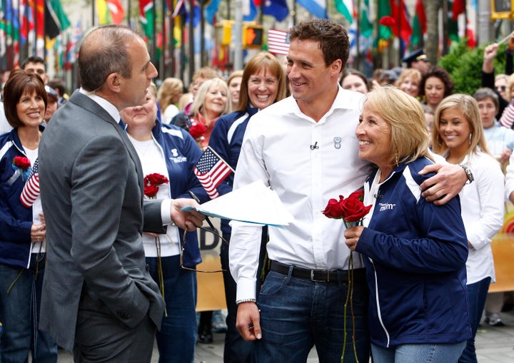 Ryan Lochte and Ileana Lochte appear on the "Today" show with Matt Lauer on May 8, 2012.