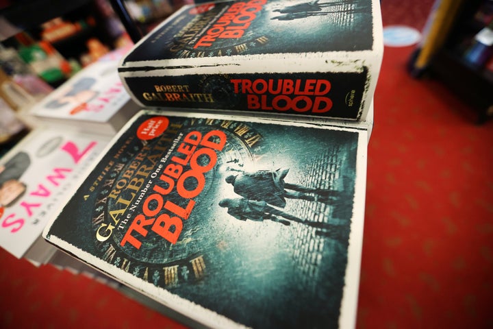 J.K. Rowling's latest book, "Troubled Blood," written under the pseudonym Robert Galbraith, is pictured at a bookstore in Hanley, Stoke-on-Trent, Britain, on Sept. 15.