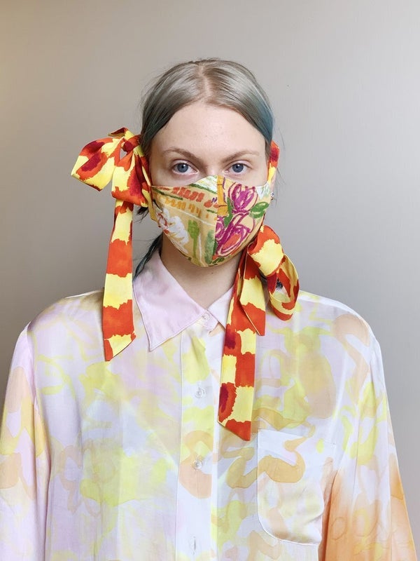Get the Collina Strada fashion face mask with bows for $100