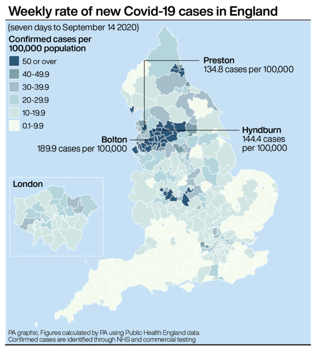 New Coronavirus Restrictions Hit Parts Of North-West, Yorkshire And Midlands