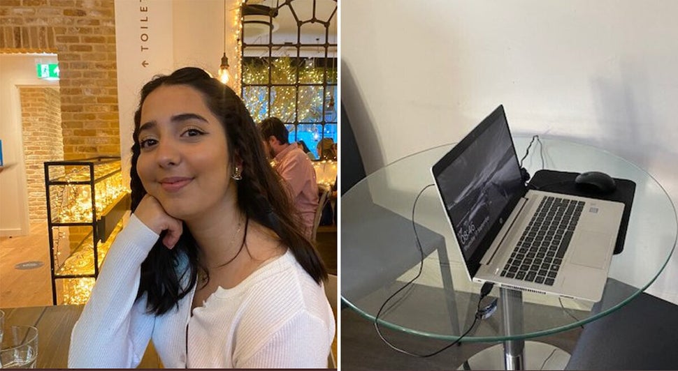 Fatima Natalya and her home work station.