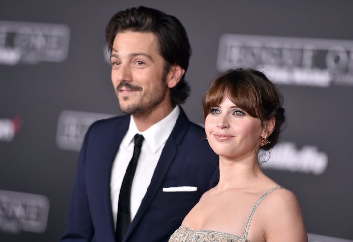 Felicity Jones (pictured with co-star Diego Luna) eventually landed the lead role in "Rogue One: A Star Wars Story" but Tatiana Maslany was on the short-list of considered actors.