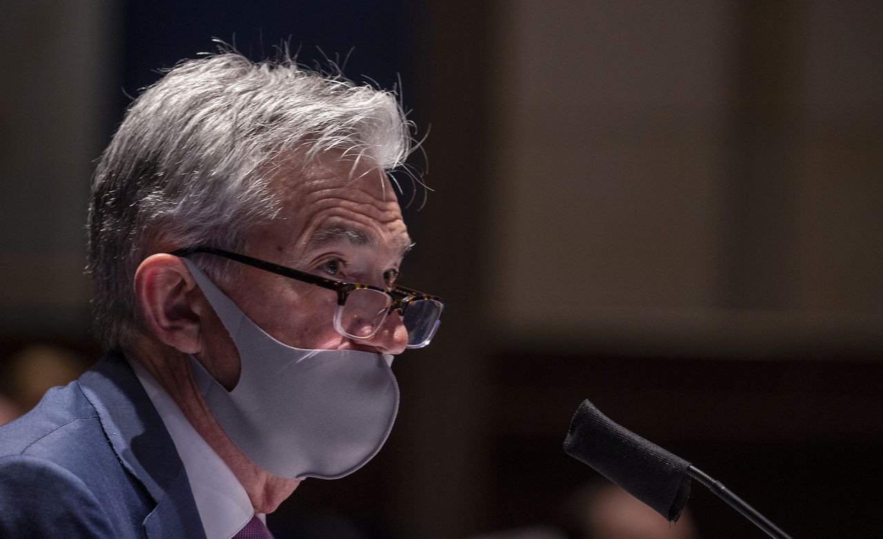 Federal Reserve Chairman Jerome Powell testifies before the House Financial Services Committee during a June 30 hearing on the Treasury Department and Federal Reserve response to the coronavirus.