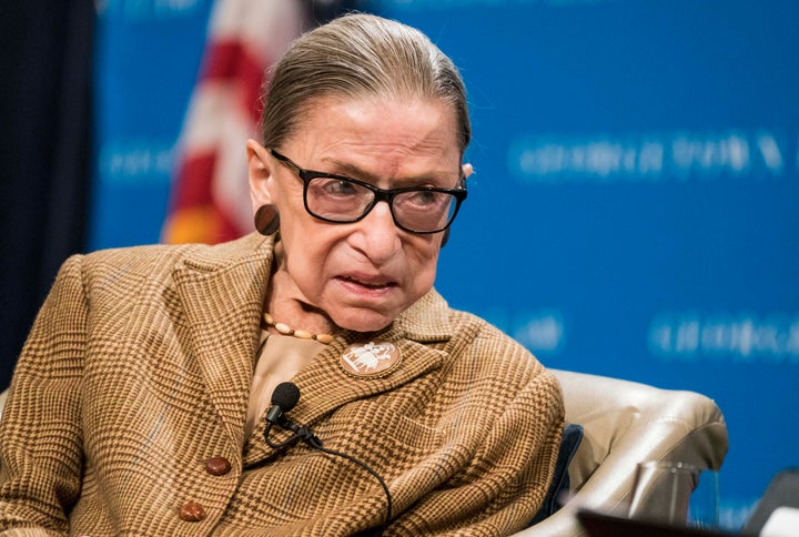 Supreme Court Justice Ruth Bader Ginsburg participates in a discussion at the Georgetown University Law Center on Feb. 10 in Washington, D.C. In a final statement she dictated to her granddaughter, she asked to not be replaced before the election.