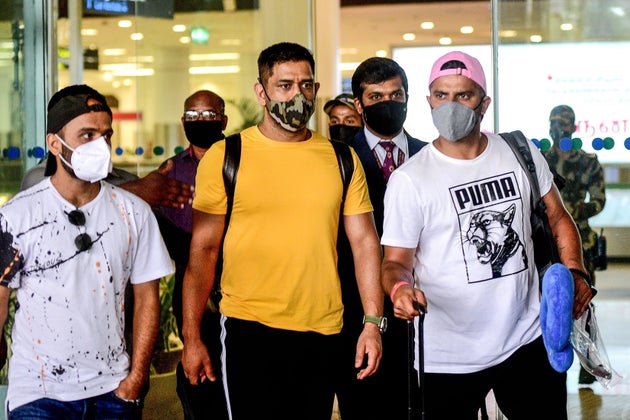 In this photograph taken on August 14, 2020, former Captain of Indian cricket team and Captain of Chennai...