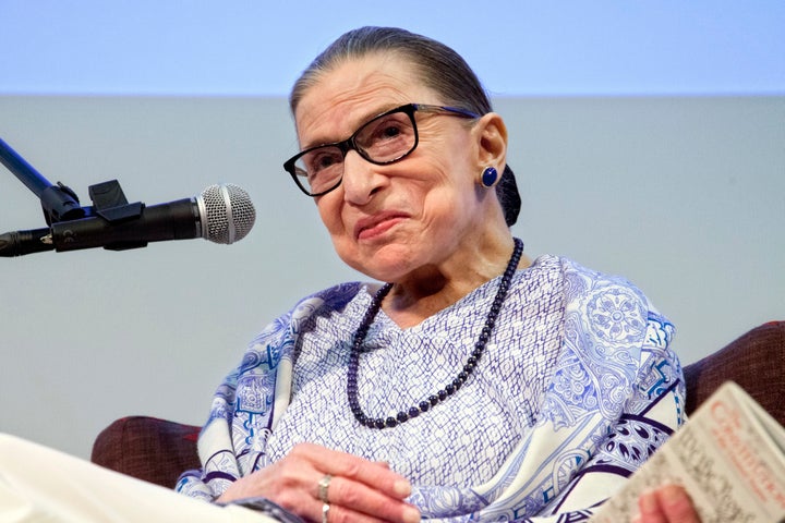 Ruth Bader Ginsburg spoke after a screening of "RBG" in Jerusalem in 2018.