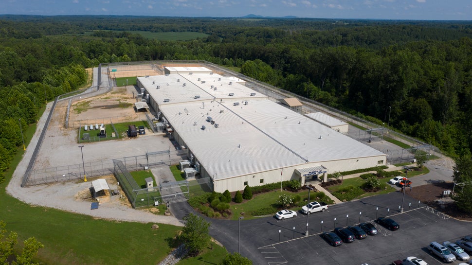 The Farmville Detention Center on Aug. 12, 2020 in Farmville, Va. It has seen the worst coronavirus outbreak of any such faci