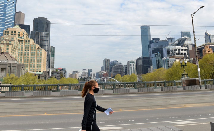 MELBOURNE, AUSTRALIA - SEPTEMBER 18: Streets remain empty due to the Stage 4 restrictions and curfew from 9 p.m. to 5 a.m. as part of new measures taken against the spread of the novel coronavirus (Covid-19) pandemic, on September 18, 2020 in Melbourne, Australia. Australia confirmed 5 more loss of life in State of Victoria from the novel coronavirus, bringing the nationwide death toll to 837. (Photo by Recep Sakar/Anadolu Agency via Getty Images)