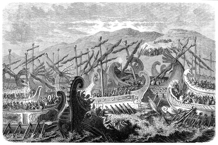 Illustration of a Battle of Salamis (480 BC)