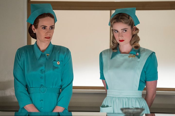 Sarah Paulson and Alice Englert in "Ratched" on Netflix.