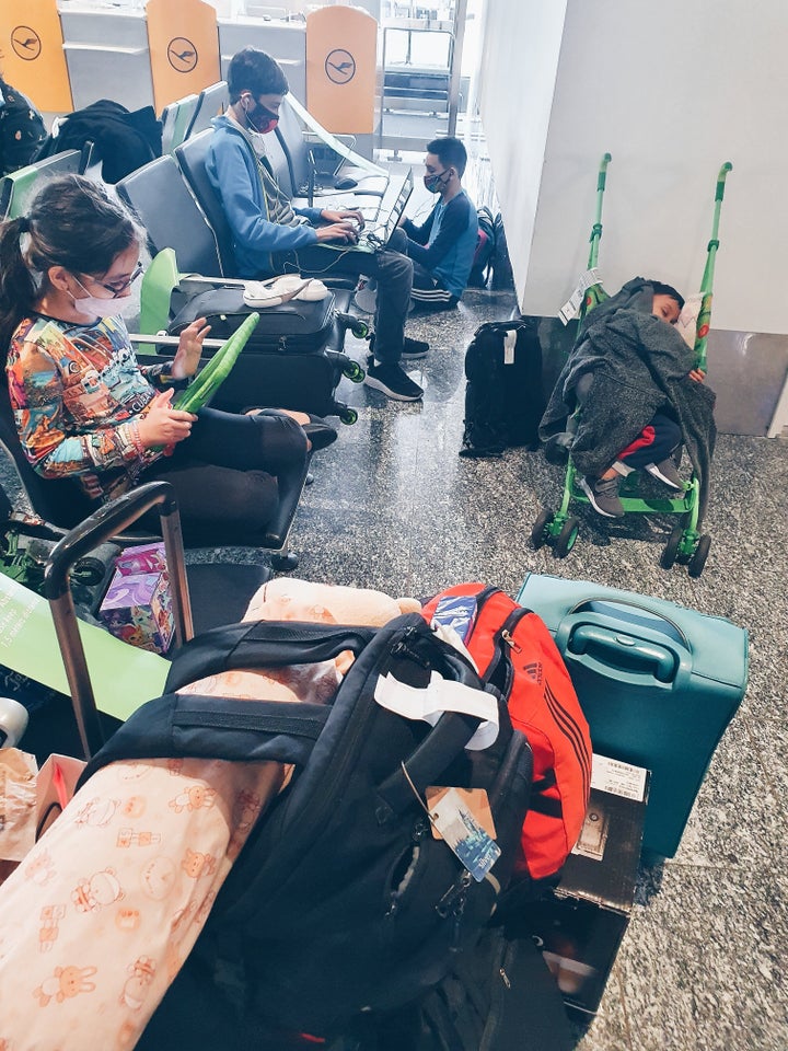 The Nelson family were denied boarding their flight from Frankfurt to Perth due to a Singapore transit policy oversight made