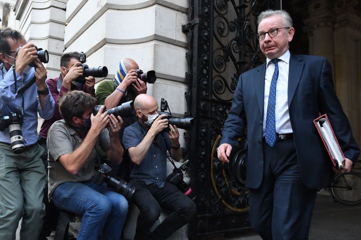 Chancellor of the Duchy of Lancaster Michael Gove leaves the Foreign and Commonwealth Office, London, following a Cabinet meeting.