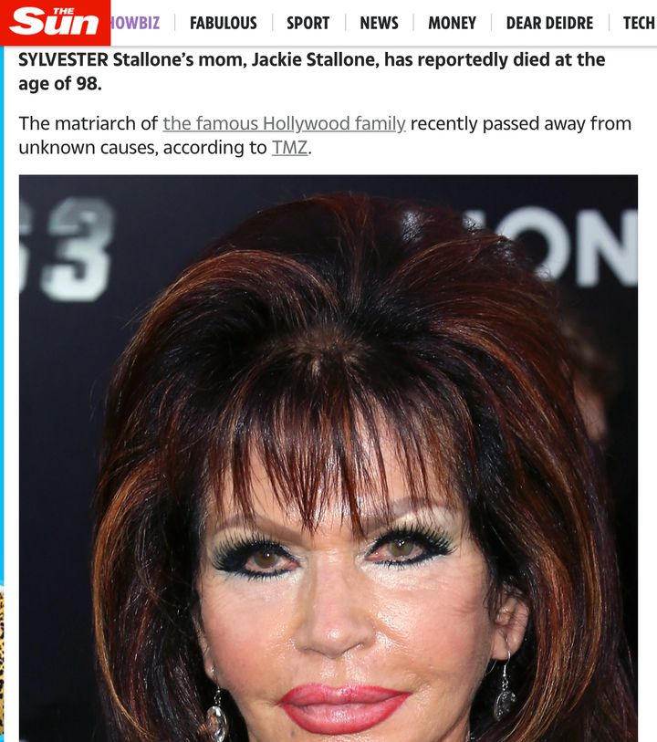 Jackie Stallone's death