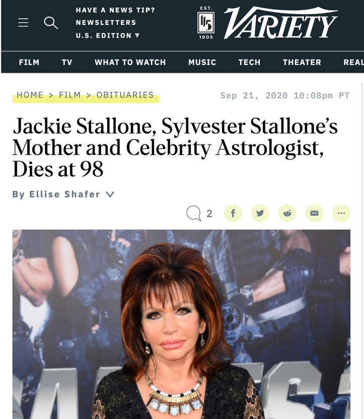 Jackie Stallone's death