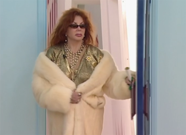 Jackie Stallone entering the Celebrity Big Brother house in 2005