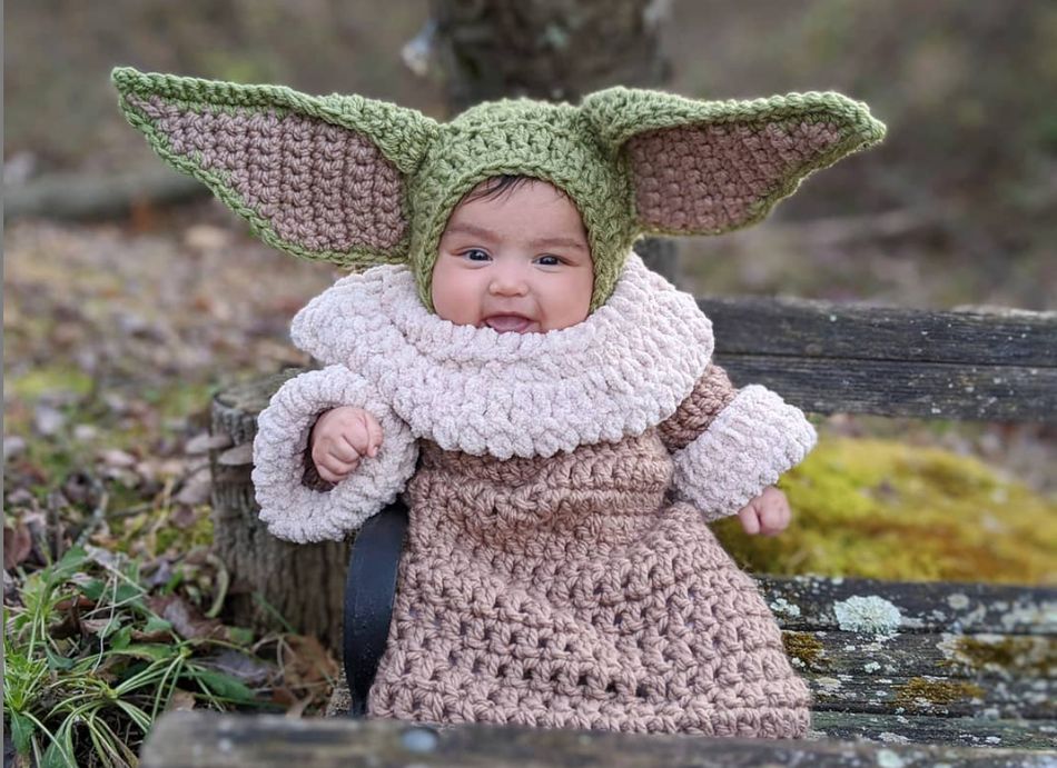 Turns out there is actually something cuter than Baby Yoda, and that's Baby Baby Yoda. This adorable (and cozy) crocheted get-up is available on Etsy, from @Apinyarn.