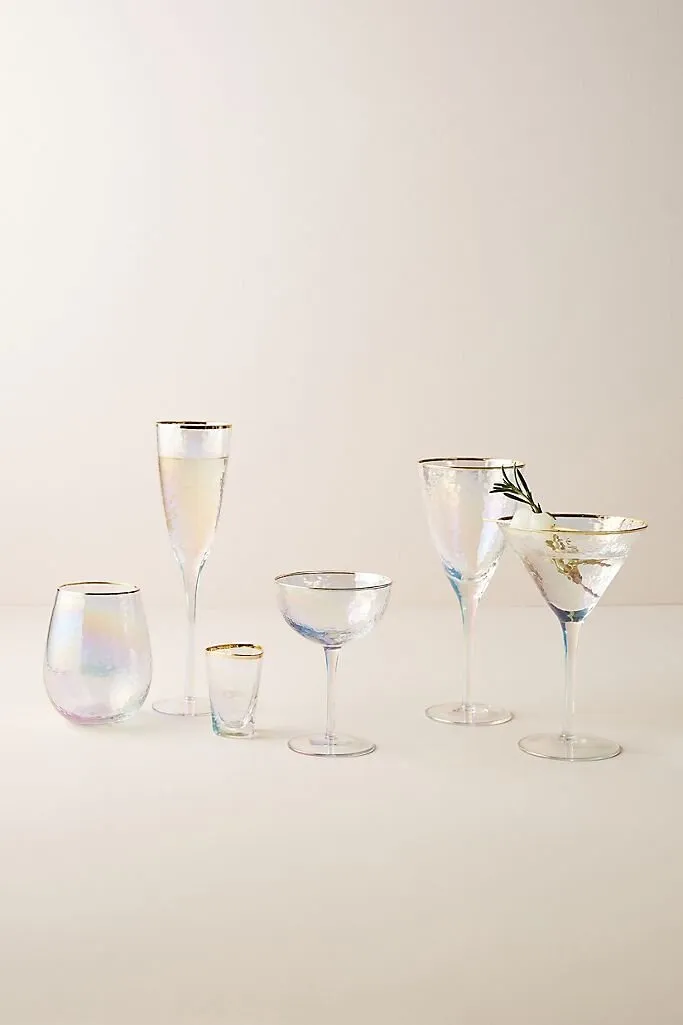 Dragon Glassware Stemless Wine Glasses Finger Indentations 16-Ounce Set of 2