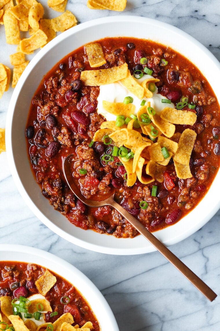 Slow Cooker White Chicken Chili - Damn Delicious