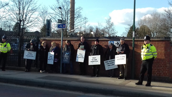 40 Days for Life protesters, pictured here in Nottingham in 2018. 