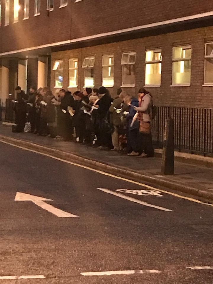 Protesters outside a central London clinic in March 2019. 