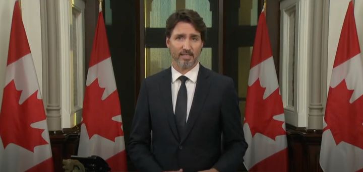 Prime Minister Justin Trudeau addresses the nation from his office on the throne speech and the coronavirus pandemic.