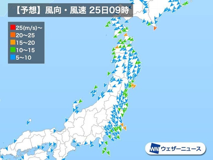 風向・風速の予想