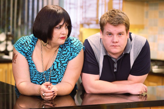 Ruth in character with James Corden