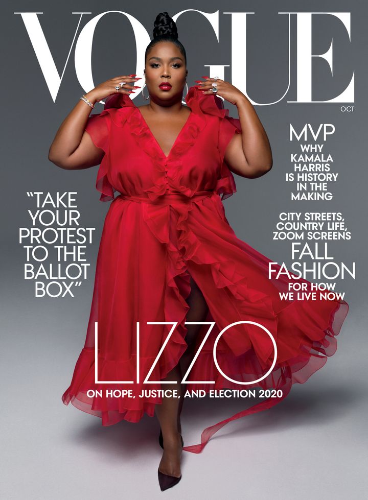 Lizzo's whole body covers Vogue's October issue. 