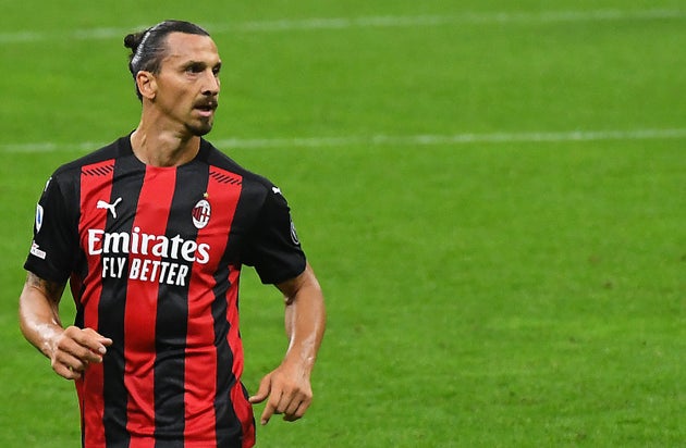 Zlatan Ibrahimovic durant le match contre le Bologna FC à Milan, le 21 septembre 2020
