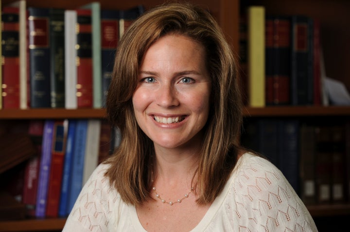 US Court of Appeals for the 7th Circuit Judge Amy Coney Barrett, a law professor at Notre Dame University, poses in an undated photograph obtained from Notre Dame University Sept.19, 2020.