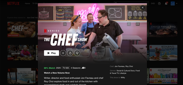 Preview image for "The Chef Show" on Netflix.