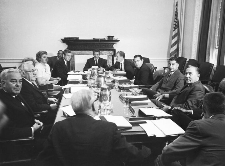 The Kerner Commission in session, Washington D.C, 1967. Officially called the National Advisory Commission on Civil Disorders, it was created by President Lyndon Johnson to investigate the causes of the 1967 race riots in the United States and to provide recommendations for the future.