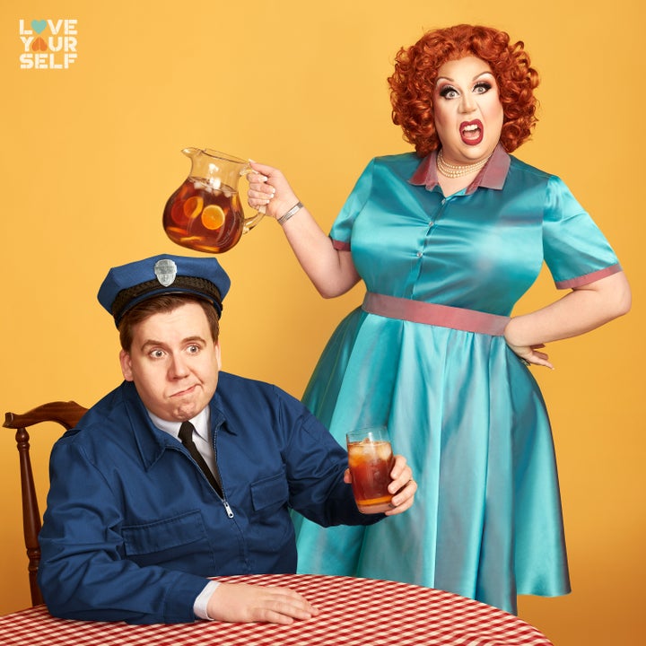 Drag queen <a href="https://www.instagram.com/HillaryYaas/" target="_blank" rel="noopener noreferrer">Hillary Yaas</a> in Blake Morrow's "Love Yourself" series.