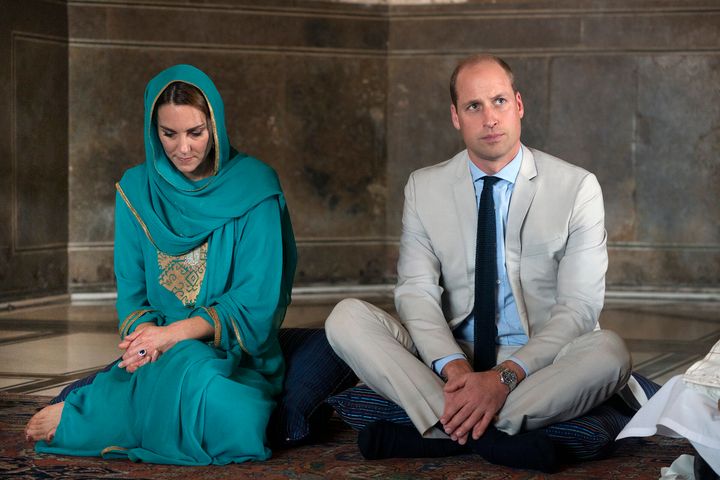 The Duke and Duchess of Cambridge during a visit to Badshahi Mosque, Lahore, on the fourth day of the royal visit to Pakistan. The trip cost £117,116