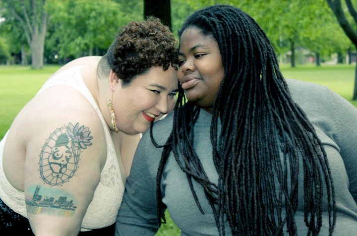 The author (left) with her wife, Jodyann Morgan, just after they moved to Milwaukee, Wisconsin in 2018.