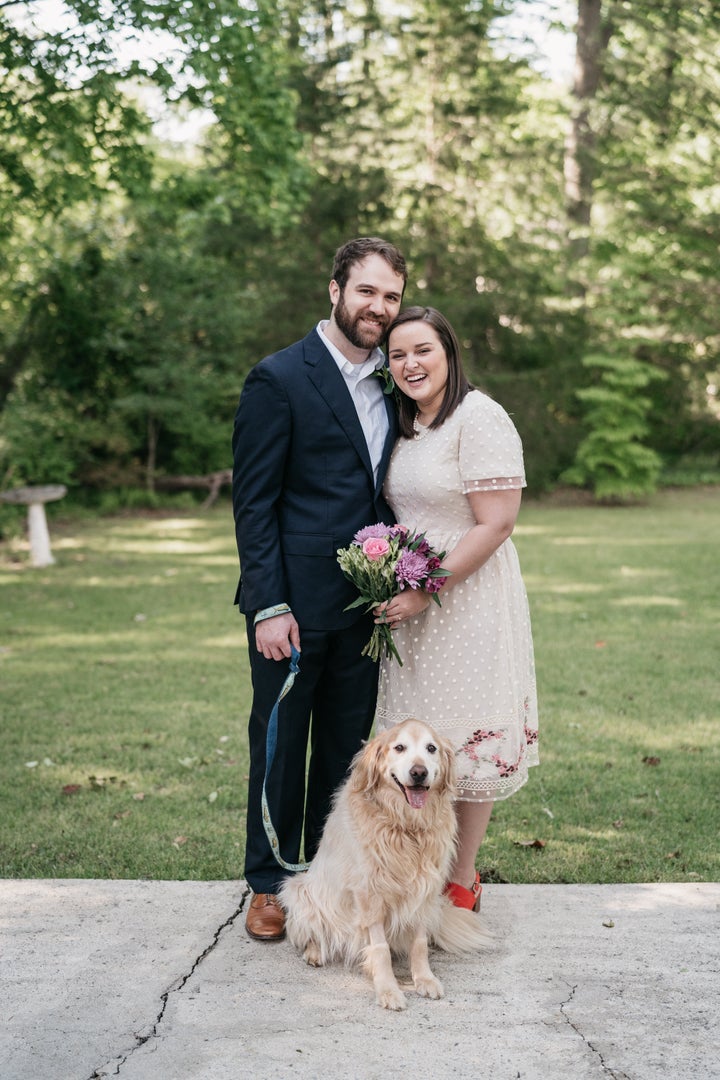 David and Sallie Gregory-Hammett with Charlie on their wedding day.