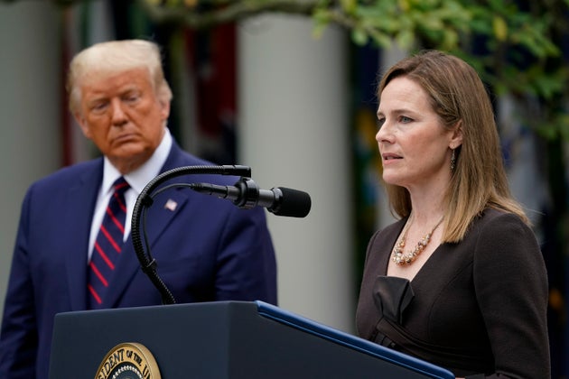 Justice Amy Coney Barrett speaks after President Donald Trump announced Barrett as his Supreme nominee ...