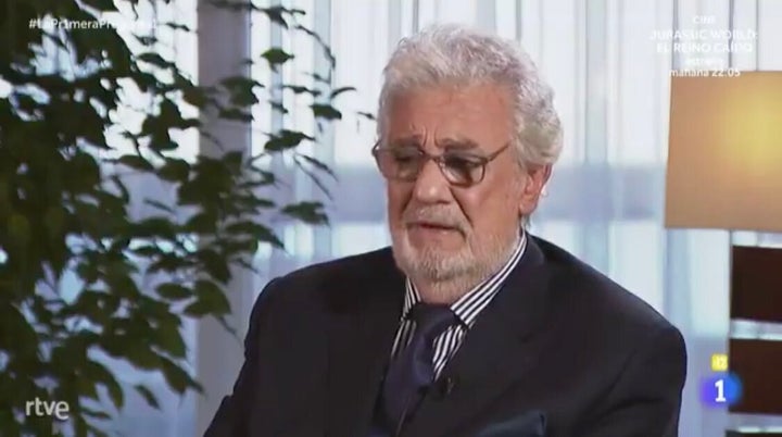 Plácido Domingo en un momento de la entrevista.