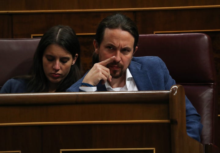Irene Montero y Pablo Iglesias, en mayo de 2018.