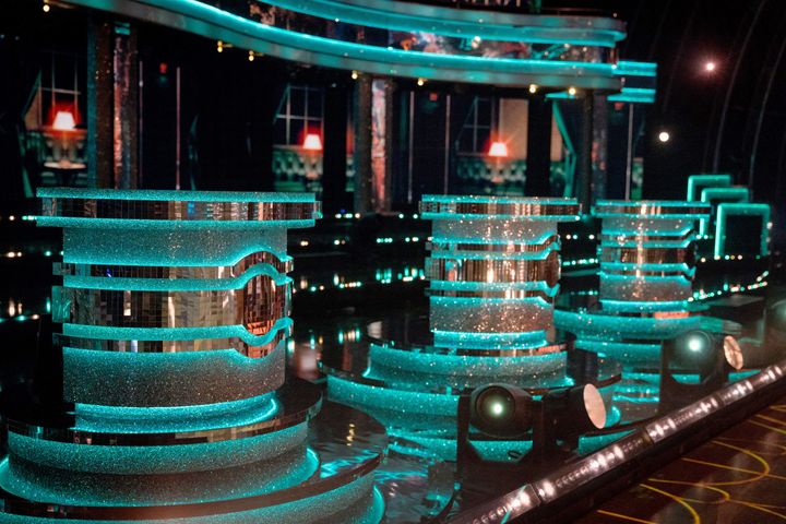 The judges' pods in the Strictly studio