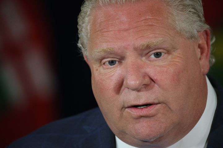 Premier Doug Ford holds his daily press briefing in Toronto on June 25, 2020. 