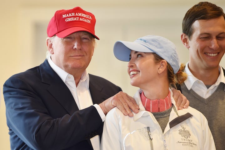 Then-Republican presidential candidate Donald Trump visited his Scottish golf course with his daughter Ivanka Trump in 2015