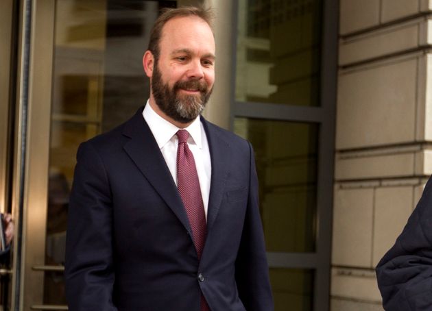 Rick Gates leaves federal court in Washington, DC, in February 2018. His book “Wicked Game: An Insider’s Story on How Trump Won, Mueller Failed, and America Lost,” is set to be released in October