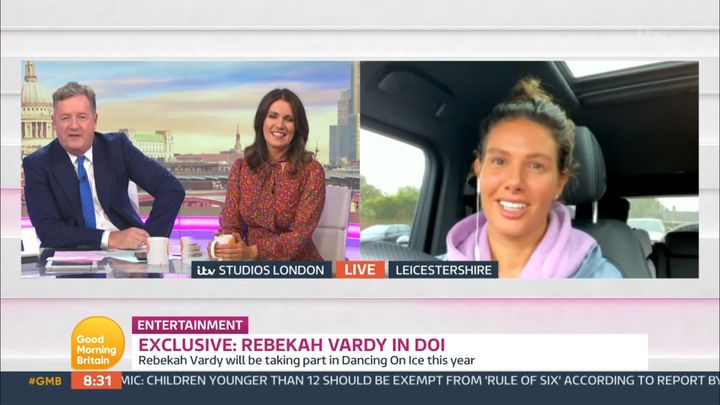 Rebekah speaking to the Good Morning Britain team (in her car, apparently)
